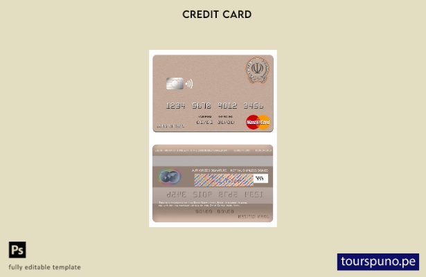 lista para imprimir la plantilla mastercard del Banco Sepah de Irán